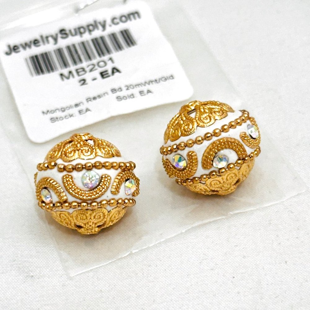 HTF Mongolian Resin Beads 20 mm - Lot of 10